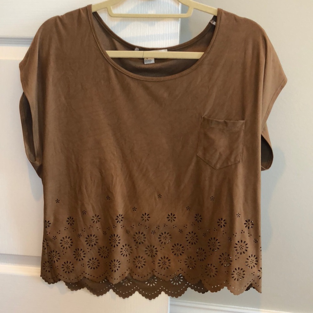 Brown suede top